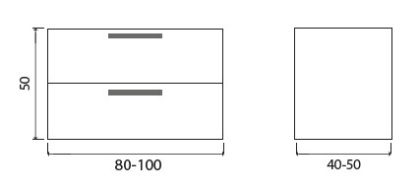 Дополнительный модуль Creto Truffle 2 ящика р-р 80 - 100