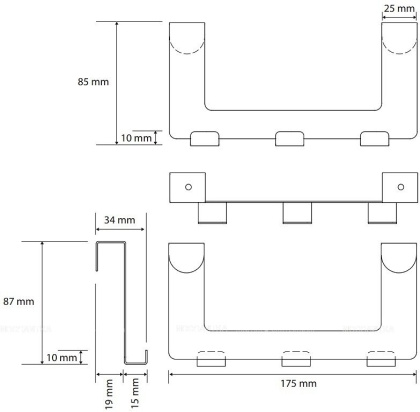 Дверная вешалка, 3 крючка, DARK