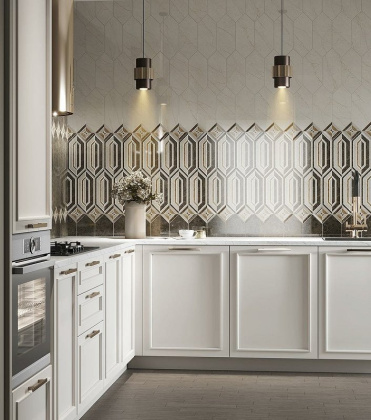 Плитка настенная 35001 Бикуш бежевый светлый (14см*34см*6,9мм) (24шт/0,896м2) глянцевый, м2