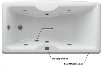Ванна  Феникс-170 гидромасс.ПН с фр.экр. (слив слева) Ванна  Феникс-170 гидромасс.ПН с фр.экр. (слив слева)