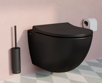 Безободковый подвесной унитаз VitrA Sento, матовый черный Безободковый подвесной унитаз VitrA Sento, матовый черный