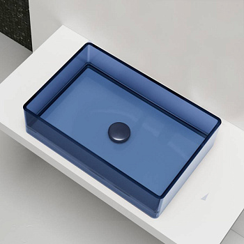 Раковина накладная прозрачная ABBER Kristall AT2803Saphir синяя Раковина накладная прозрачная ABBER Kristall AT2803Saphir синяя