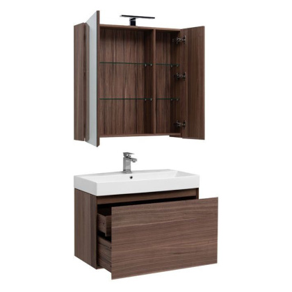 Мебель для ванной Aquanet Нью-Йорк 85 орех Мебель для ванной Aquanet Нью-Йорк 85 орех