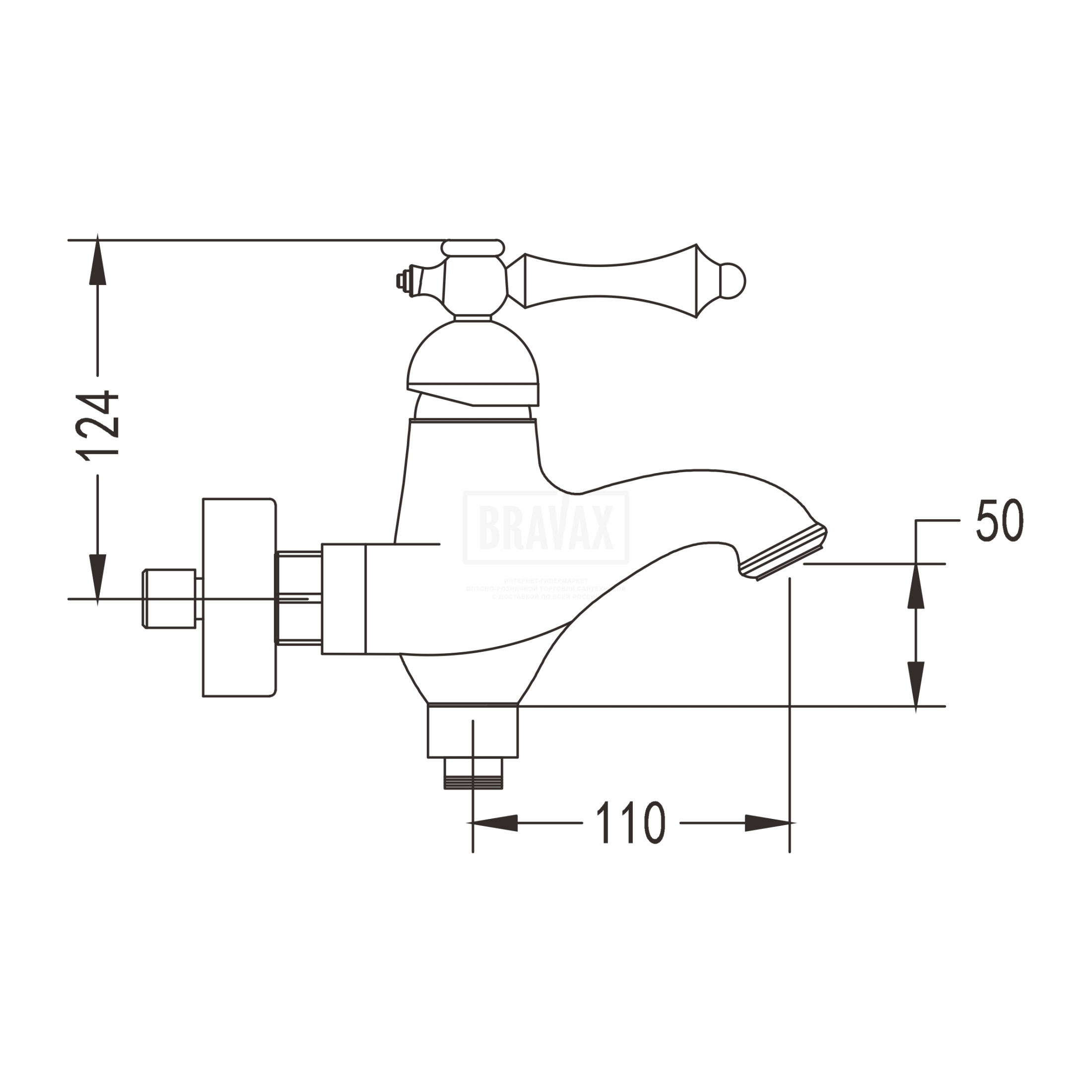 Смеситель для ванны, латунь R0102