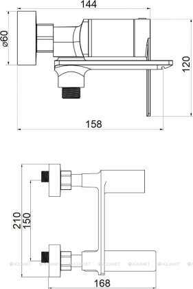 Orange BERNI M09-100cr Смеситель для ванны/душа