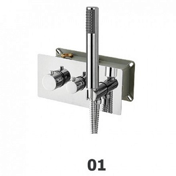 Термосмеситель встраиваемый RGW SP-44-01 205*125/хром 3- режима+ручной душ