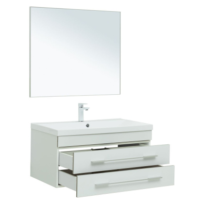 Мебель для ванной Aquanet Верона 90 белый матовый Мебель для ванной Aquanet Верона 90 белый матовый