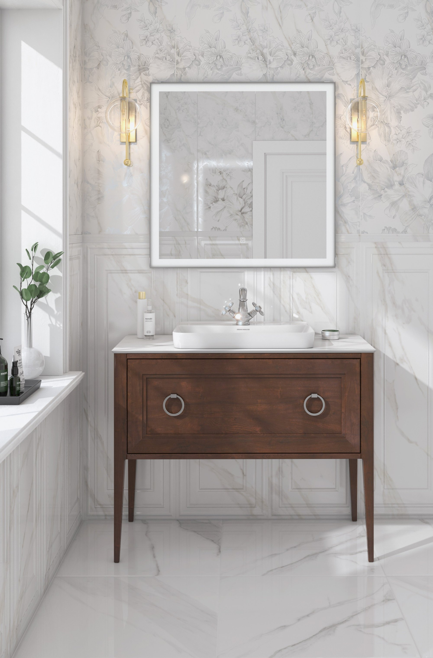 Раковина PLAZA встраиваемая сверху 55, белая глянцевая