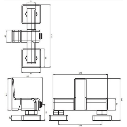 Смеситель для душа OMNIRES PARMA PM7440GR (графит)