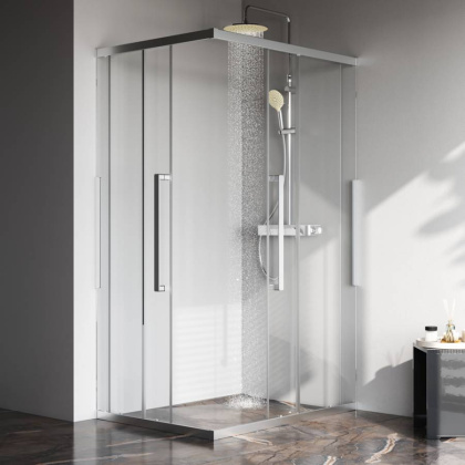 W84G-403-12090-MТ Душевое ограждение Func Square Slide 120х90, мат Хром, прозрачное