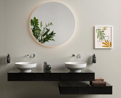 Модуль 120 см под раковину с выдвижным ящиком, правосторонний, черный дуб