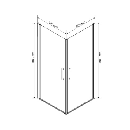 Душевой уголок Orta VSS-1O9090CL, 900*900, хром, стекло прозрачное