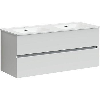 Тумба подвесная SANCOS Urban 1190х450х550, c двумя ящиками оснащенными доводчиками, белый глянец , арт. UR120-2W