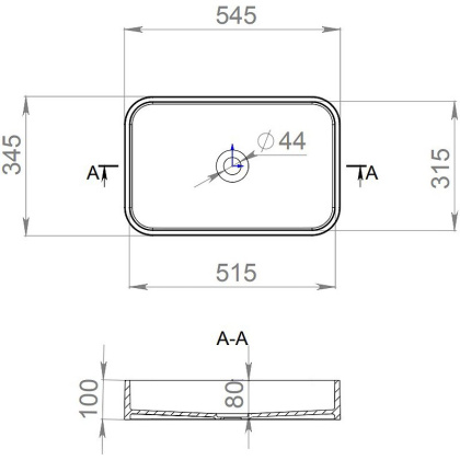 Раковина Salini Callista 01 54х34 1101204SM Раковина Salini Callista 01 54х34 1101204SM
