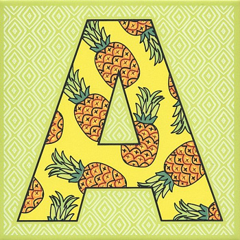 Керамический декор HGD\A546\5110 Сад-огород желтый (20см*20см*6,9мм) (10шт/0,4м2) Ананас, шт