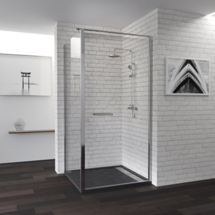 Душевой уголок RGW PA-48, 04084898-11, 90 х 80 x 185 см, дверь распашная, стекло прозрачное, хром, с полотенцедержателем