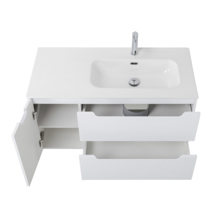 Тумба с раковиной подвесная с двумя ящиками и одной дверцей BelBagno ETNA 120 Bianco Lucido левая, раковина белая Тумба с раковиной подвесная с двумя ящиками и одной дверцей BelBagno ETNA 120 Bianco Lucido левая, раковина белая