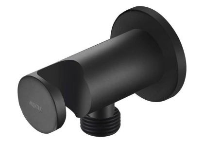Шланговое подсоединение с держателем душа AQUATEK, матовый черный AQ2455MB  Шланговое подсоединение с держателем душа AQUATEK, матовый черный AQ2455MB