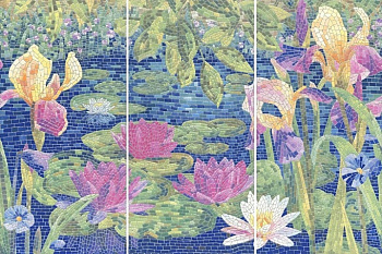 Панно HGD\A94\3x\11000RL Сад Моне лаппатир.,из 3 частей 30*60(р-р кажд.ч-ти) 60*90*9(1уп/1шт), шт