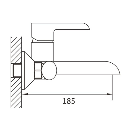 Смеситель для ванны латунь, черный S6002H