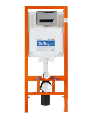 Комплект 2 в 1 Система инсталляции для унитазов BelBagno BB002-80  с кнопкой смыва BB014-SR-BIANCO