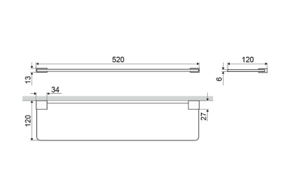 Полка стеклянная EXCELLENT 52 см Riko (хром) Полка стеклянная EXCELLENT 52 см Riko (хром)