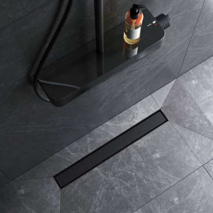 W01SC-U11-060-04BM MasterFlow Трап для душа линейный универс затвор Tile 60см цвет черн мат W01SC-U11-060-04BM MasterFlow Трап для душа линейный универс затвор Tile 60см цвет черн мат
