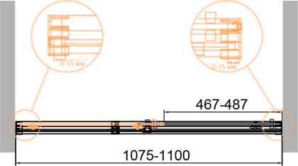 DUET SOFT-M-BF-1-110-C-Cr Душевая дверь с доводчиками