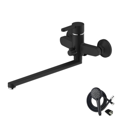 Смеситель ЧЕРНЫЙ д/ванны с длинным изливом TORRES, арт.17221TRB Смеситель ЧЕРНЫЙ д/ванны с длинным изливом TORRES, арт.17221TRB