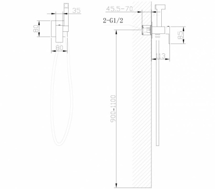 Смеситель ABBER Daheim AF8226 с гигиеническим душем, хром Смеситель ABBER Daheim AF8226 с гигиеническим душем, хром