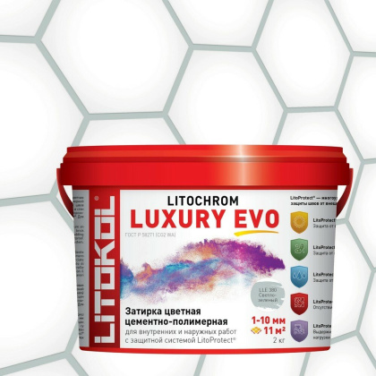 Затирка полимерно-цементная LITOCHROM LUXURY EVO  LLE 380 светло-зеленый Затирка полимерно-цементная LITOCHROM LUXURY EVO  LLE 380 светло-зеленый