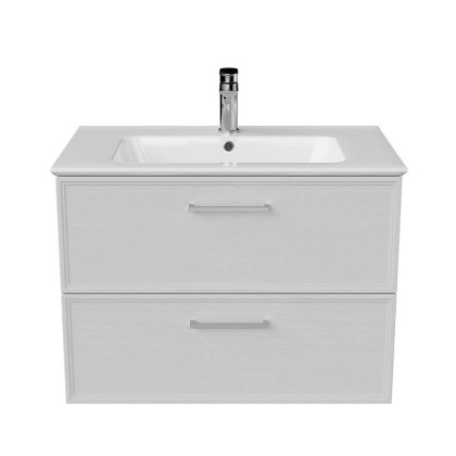 Тумба PIANO Classic подвесная 75 см, 2 ящика, ясень белый матовый PIA.CL.75\WHT.M