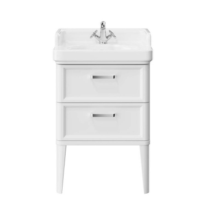 PO.M.60.2\WHT Тумба POMPEI напольная с 2 ящиками 60, белая глянцевая PO.M.60.2\WHT Тумба POMPEI напольная с 2 ящиками 60, белая глянцевая