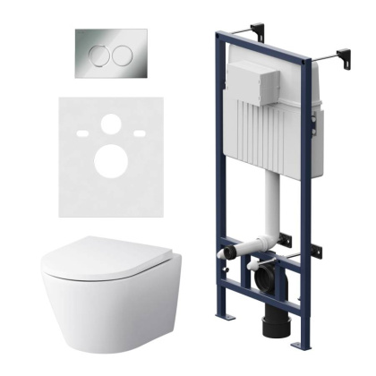 IS70151.741701 Инсталляция с клавишей ProC L глянец. Хром с подвесным унитазом Sense FlashClean с сид м/лифт