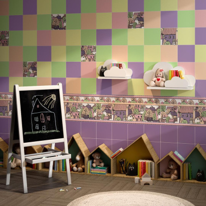 Декор 4 OS\A227\5009 Городок Белый (20см*20см*6,9мм) (10шт/0,4м2) , шт