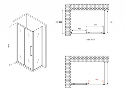 Душевой уголок ABBER Schwarzer Diamant AG30110MH-S50M