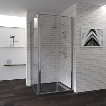 Душевой уголок RGW PA-37, 04083700-11, 100 х 100 x 185 см, дверь распашная, стекло прозрачное, хром