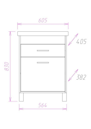 Тумба Onika Натали 60 напольная, ясень таормина (ум. Фостер 60)