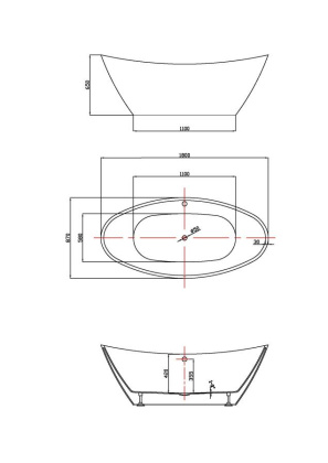 Ванна акриловая Vincea VBT-203, 1800*850*650, цвет белый, щелевой перелив Ванна акриловая Vincea VBT-203, 1800*850*650, цвет белый, щелевой перелив