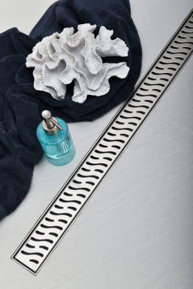 Душевой лоток 35 см Creto Zigzag CRE-350 ZN-P с решеткой, хром Душевой лоток 35 см Creto Zigzag CRE-350 ZN-P с решеткой, хром