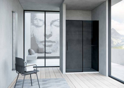 Душевая дверь Slim Soft VDS-1SS120CGB, 1200, черный, стекло тонированное