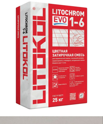 Затирка цементная LITOCHROM 1-6 EVO LE.105 серебристо-серый 25кг Затирка цементная LITOCHROM 1-6 EVO LE.105 серебристо-серый 25кг