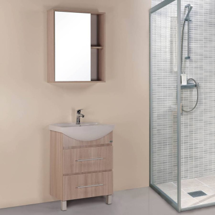 Шкаф-зеркало Onika Дельта 60 ясень шимо, универсальный Шкаф-зеркало Onika Дельта 60 ясень шимо, универсальный