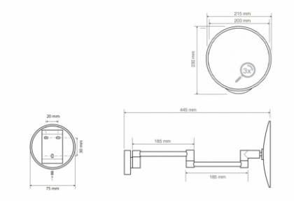 Косметическое зеркало отдельностоящиe 116301522