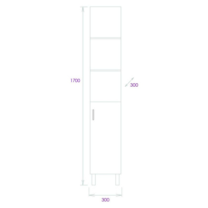 Пенал Onika Тимбер 30 напольный, белый мат./дуб сонома, правый Пенал Onika Тимбер 30 напольный, белый мат./дуб сонома, правый