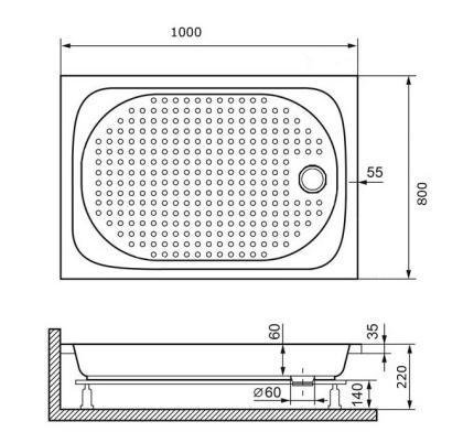 Душевой поддон RGW Lux/TN 80 x 100 см прямоугольный, акриловый, белый, 16180280-21 Душевой поддон RGW Lux/TN 80 x 100 см прямоугольный, акриловый, белый, 16180280-21
