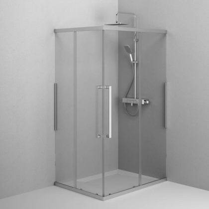 W84G-403-12090-MТ Душевое ограждение Func Square Slide 120х90, мат Хром, прозрачное