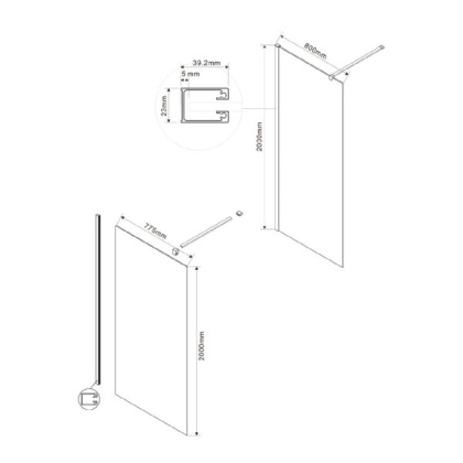 Душевая перегородка Walk-In VSW-1H800CL, 800*2000, хром, стекло прозрачное Душевая перегородка Walk-In VSW-1H800CL, 800*2000, хром, стекло прозрачное