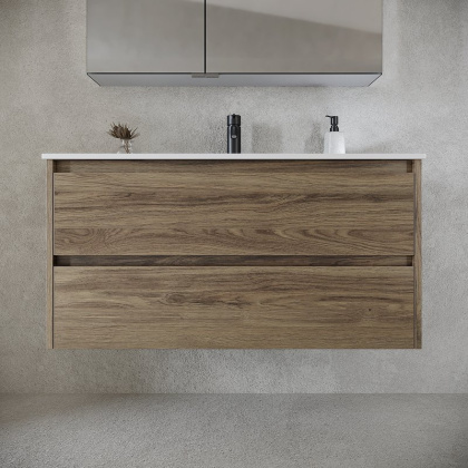 Тумба подвесная SANCOS Libra 990х450х500, c двумя ящиками оснащенными доводчиками, дуб чарльстон, арт. LB100ECH Тумба подвесная SANCOS Libra 990х450х500, c двумя ящиками оснащенными доводчиками, дуб чарльстон, арт. LB100ECH