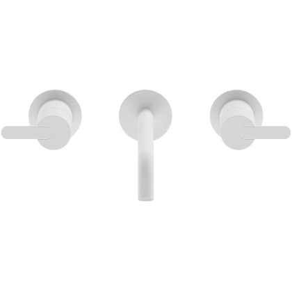 LEAF-BLI3L-BIO Смеситель для раковины встраиваемый на три отверстия, исполнение белый матовый